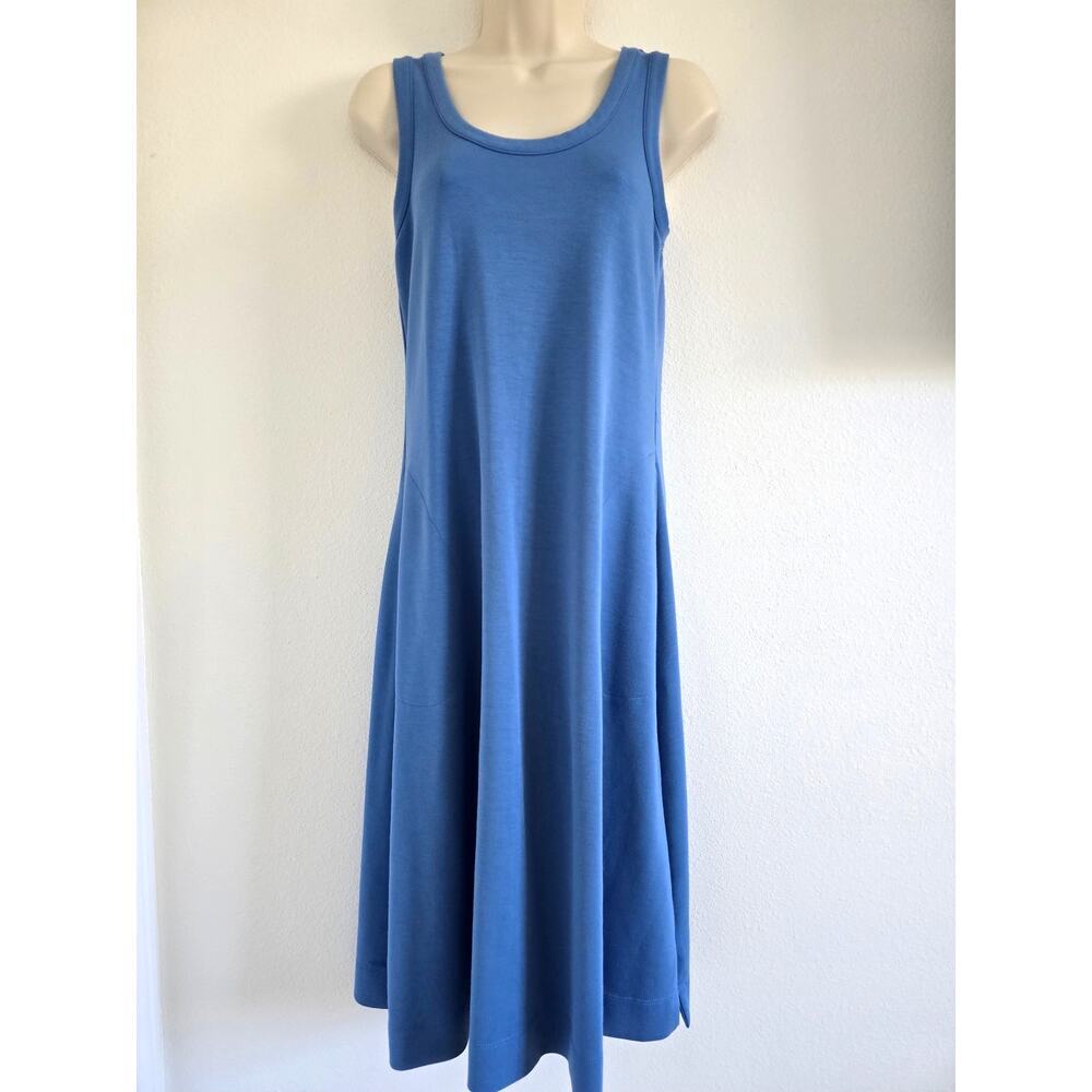 Soft Surroundings Ceri Knit Jersey Midi Tank Dress Scoop Neck Light Blue XS - Picture 2 of 9
